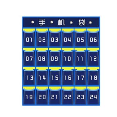 Imagem de Ｂｅｓｇａ Bolsa para celular em sala de aula, tabela de bolso numerada, organizador de parede, bolsa para guardar celular, 24 Bolsos 67 X66cm