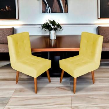 Imagem de Kit 2 Cadeiras Poltrona Monalisa Estofada Sala de Jantar Mesa Cozinha 