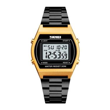 Imagem de Relógio Feminino Skmei Digital 1328 - Preto E Dourado