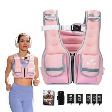 Imagem de Colete com peso ajustável feminino masculino de 10,4 a 13,6 kg com 5 pesos de areia de ferro, colete de peso corporal feminino pesos ajustáveis para caminhada, corrida, treinamento de força, treino