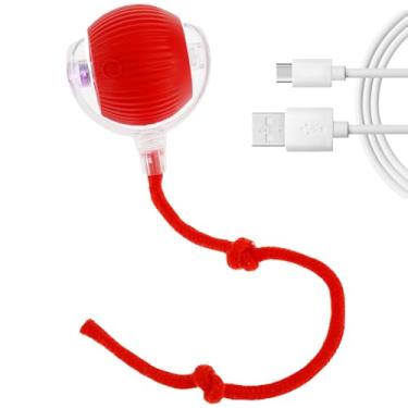 Imagem de LCZNXJJY Bola elétrica para cães e gatos, 7 cm interativa para gatos, bola rolante automática inteligente, 4 modos de movimento automático, brinquedos para cães e gatos grandes e pequenos (B)