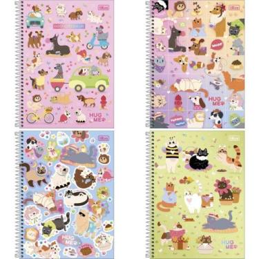 Imagem de Caderno 1X1 Capa Dura HUG ME 80 Folhas Pacote com 4 - Tilibra