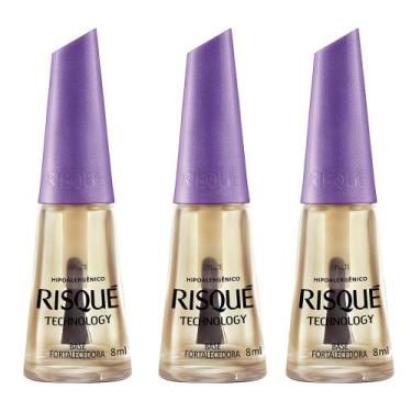 Imagem de Kit 3 Base Fortalecedora Risqué Care 8ml