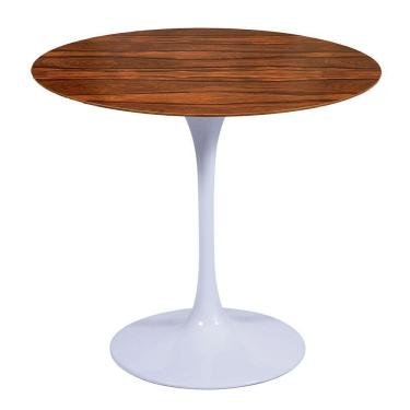 Imagem de Mesa Saarinen Redonda Pau Ferro 137cm - Base Branca
