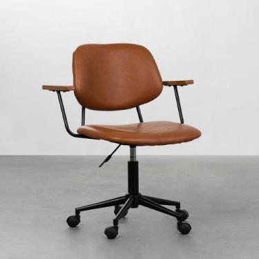 Imagem de Cadeira de Escritório Collin PU - Caramelo - Abra Cadabra