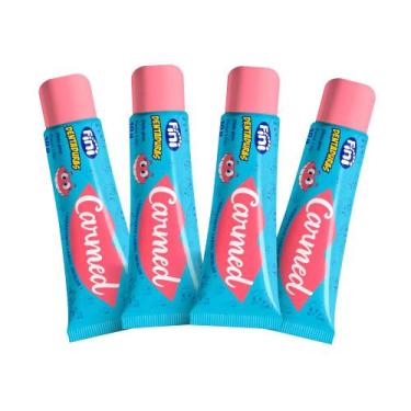 Imagem de Kit com 4 Hidratante Labial Carmed Fini Dentaduras Incolor Efeito Glos