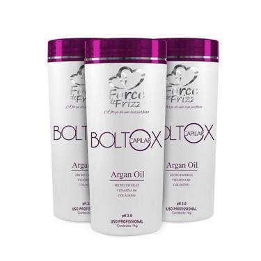 Imagem de Kit 3 Máscara Capilar Boltox Force de Frizz de Argan Oil Profissional 