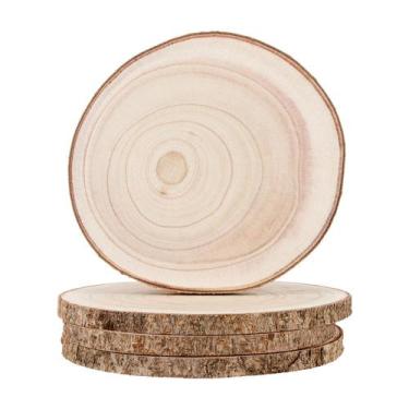 Imagem de Rebanadas de Madera Maputune 18-20 cm Redondas Rústicas para DIY, 4 Pi