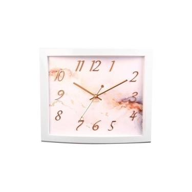 Imagem de Relógio De Parede Retangular Branco Brilhante Herweg 6912-24