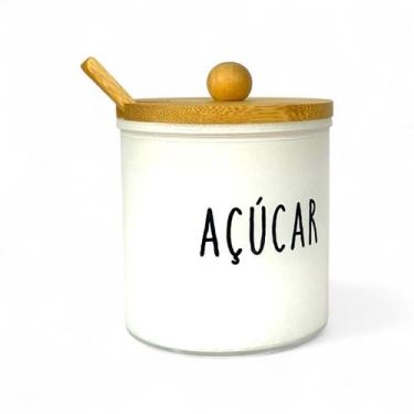 Imagem de Açucareiro Doha De Vidro E Bambu Com Colher 300ml - Hauskraft