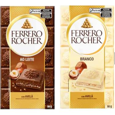 Imagem de Tabletes Chocolate ao leite e Chocolate Branco com Avelã 2 Unidades de 90g cada