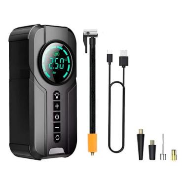 Imagem de Bomba Ar Elétrica Inteligente 180 Psi Recarregável Sem Fio - Tomate