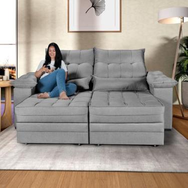 Imagem de Sofá Retrátil e Reclinevel Cancun 2,10 em Linho - Martins & Ornelas, C