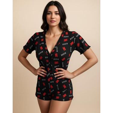 Imagem de Pijama Macaquinho Macacão Curto Com Personagem Baby Doll Short Doll Se