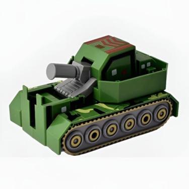 Imagem de Robô Tanque Militar Transformável, Brinquedo Educativo em ABS Verde, 10cm x 9cm, para Crianças Acima de 3 Anos, Estimula Coordenação Motora
