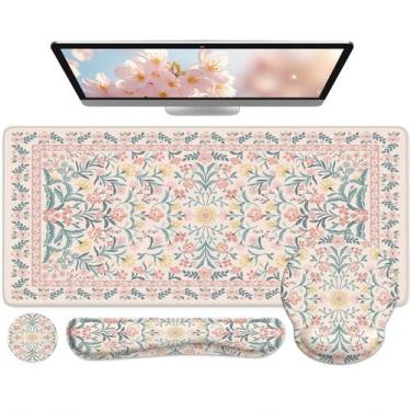 Imagem de Conjunto de apoio de pulso para teclado e teclado iCasso Large Desk Pa