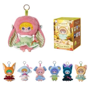Imagem de YH YUHUNG Forest Whim Plush Doll, Blind Box Mystery Figure, Collectible Backpack Pendant with Dress, 1 of 7 Styles (YCF0022-C6)