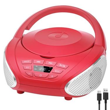 Imagem de Leitor de CD portátil Gueray Boombox com rádio FM e reprodução AUX
