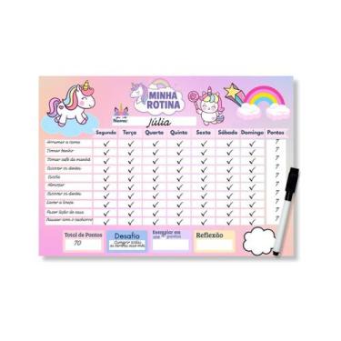 Imagem de Quadro Do Incentivo Educativo Infantil Tema Unicórnio - Opfy