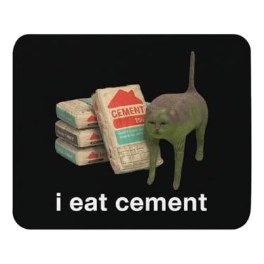 Imagem de Funny I Eat Cement Cat Cursed Mouse Pad Antiderrapante Gaming Mouse Pad Computador Pc Gato Meme Mousepad Base de Borracha para Escritório Casa Presente Amante Gato Presente Cursed I Eat Cement