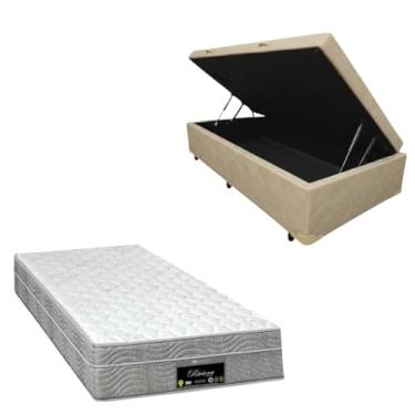 Imagem de Cama Box Baú Blindada com Colchão RivIera Molas Ensacadas 25cm de altura (CORINO BEGE, Solteiro)