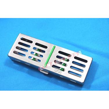 Imagem de SYNAMED USA Caixa De Suporte Para Cassete Esterilização Odontológica Em Autoclave Aço Inoxidável Alemão Com Bandeja 5 Instrumentos