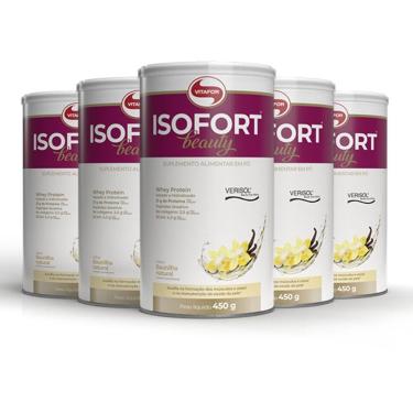 Imagem de Kit 5 Whey Protein Isolado Isofort Beauty 450G Baunilha