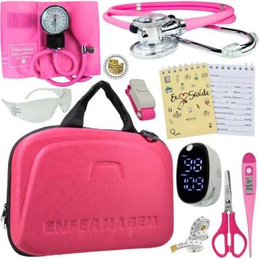 Imagem de Kit Enfermagem Pamed Premium Aparelho Esteto Medidor Glicose - Love Sa