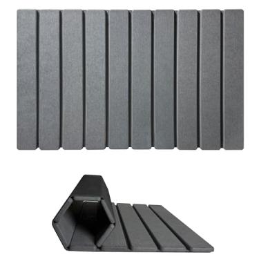 Imagem de ZumenDa Tapete de banho de pedra dobrável, tapete de chuveiro de terra diatomácea de secagem rápida com suporte de borracha antiderrapante, 60 x 39 cm, tapete de pedra super absorvente para piso de