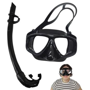 Imagem de Mascara De Mergulho Oculos Nataçao Tubo Snorkel Respiraçao Esporte Praia Mar Lazer Recreaçao Faixa Ajustavel Piscina