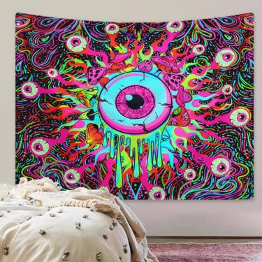 Imagem de Mandala psicodélica de tapeçaria para pendurar na parede 150cm x 130cm