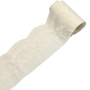 Imagem de Bordado Floral Algodão Ilhó Ruffle Lace Trim, Vintage, 15 jardas/45 pés X 8 cm/0,26 pés Costura, para casamentos, decoração de casa, roupas e projetos de artesanato