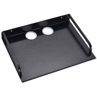 Imagem de Prateleira flutuante montada na parede com componente de TV, roteador WiFi e organizador de cabos, 33 cm × 25 cm