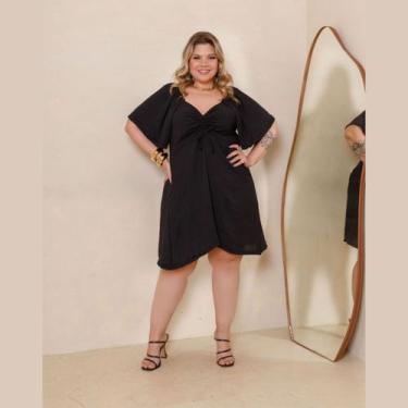 Imagem de Vestido Curto Ciganinha Plus Size Elástico nas Costas Verão - Rosana F