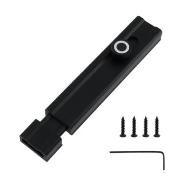 Imagem de Oedema Trava deslizante de 14 cm, trava de barril, resistente, liga de alumínio, ferragem de trava de porta preta com parafusos para porta de celeiro, cerca de madeira