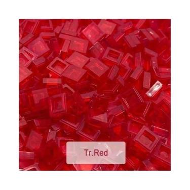 Imagem de Blocos De Construção Transparentes Coloridos 1x1 200PCS Azulejos Plano