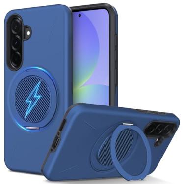 Imagem de DNTMZIN Capa para Samsung Galaxy A36 5G com suporte magnético invisível [proteção contra quedas militar] [compatível com MagSafe] para Galaxy A36 Azul 023-SAMA36-03