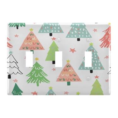Imagem de Burbuja Capa de placa de parede para interruptor de luz de árvore de Natal, placa decorativa de parede, parafusos incluídos, 3 faixas