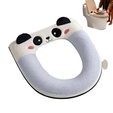 Imagem de Capa de assento de vaso sanitário - Almofada de panda de desenho animado de inverno | Almofada de penico de pelúcia, para casa, hotel, enfermagem, chuveiro, apartamento, quarto de crianças, dormitório