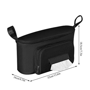 Imagem de HEEPDD Organizador de Carrinho de bebê, Bolsa de Armazenamento Com Porta-copos para Suprimentos Diários, Tecido Oxford Leve para Pais Em Movimento Organizador de Carrinho de bebê, Doméstico (Sem alça)
