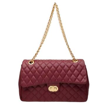 Imagem de Bolsa Feminina Matelasse Corrente Média Couro Sifra (MARSALA)