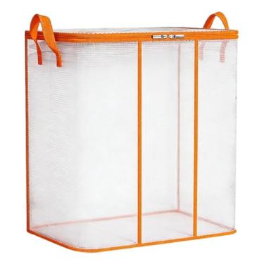 Imagem de Ｂｅｓｇａ Saco organizador de roupas, edredons, transparente e dobrável, com alça reforçada, ideal para mudanças, para guardar suéteres, brinquedos e roupas de