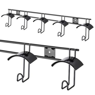 Imagem de Zonon Ganchos de freio de metal para cavalo, suporte de freio para cavalo, para armazenamento de arreios e suprimentos de celeiro (1 peça, cinco ganchos)