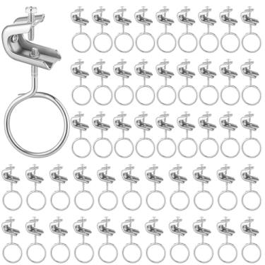 Imagem de AOKLIT 50 braçadeiras de feixe de 6 mm x 50 cm, braçadeiras de feixe de 5 cm, grampos de aço pequenos C com anéis de parafusos, anéis de freio roscados, ganchos para eletricistas, tubos, suporta até
