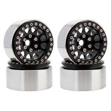 Imagem de MEUS RACING 1.9 Beadlock Wheels Rims Deep-Dish Wheel for Axial SCX10 Traxxas TRX4 Vanquish VS4-10 Redcat Gen8 1/10 RC Crawler Upgrades (Style A, Black)