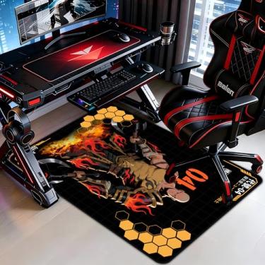 Imagem de MSKGTML Tapete de cadeira de escritório para pisos de madeira, 89 cm x 119 cm para pisos de madeira e azulejos, protetor de piso rígido antiderrapante, tapete para cadeira de rodas, tapete de cadeira