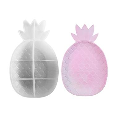 Imagem de Molde de bandeja de silicone - moldes de resina epóxi de abacaxi | Moldes de bandeja de resina para suporte de joias, moldes de servir para fazer joias e artesanato