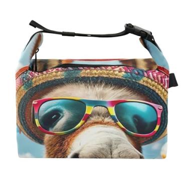Imagem de TSENQUE Lancheira divertida personalizada de burro, portátil, feminina, lancheira para trabalho, bolsa com isolamento térmico para adultos