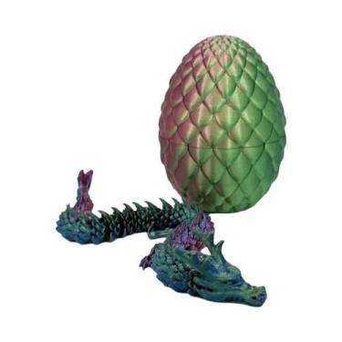 Imagem de Ovo surpresa de dragão chinês 3D, mini decoração conjunta móvel, prese