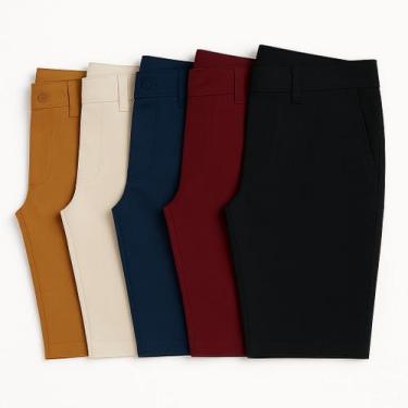 Imagem de kit com 2, 3 ou 4 Bermuda Masculina Sarja Brim 100% Algodão short Maur